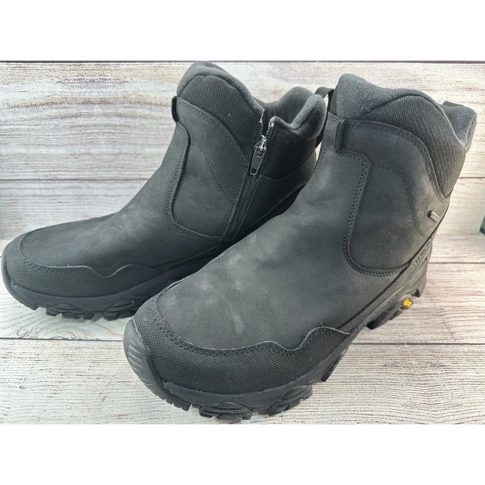 Merrell Men's Black Coldpack 3 Thermo Tall Zip Waterproof Winter Boots Size 10